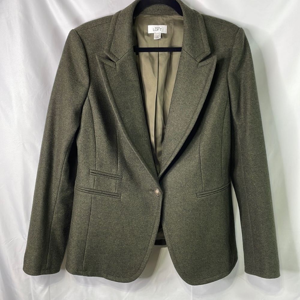 Loft dark green wool blazer